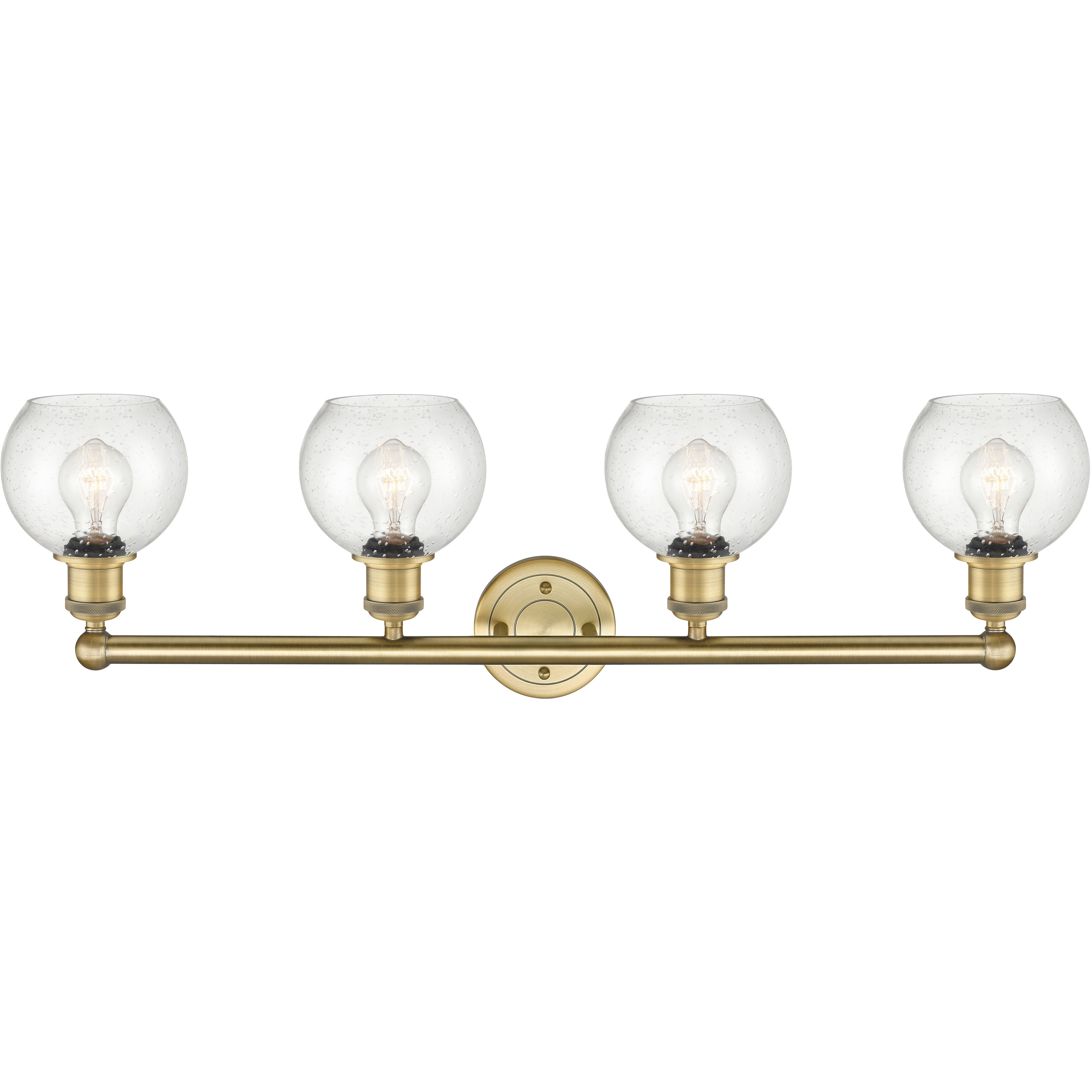 Athens 4 Light 33 inch Brushed Brass Bath Vanity Light Wall Light in Seedy