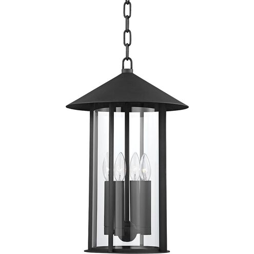 Long Beach 4 Light 13 inch Textured Black Outdoor Pendant