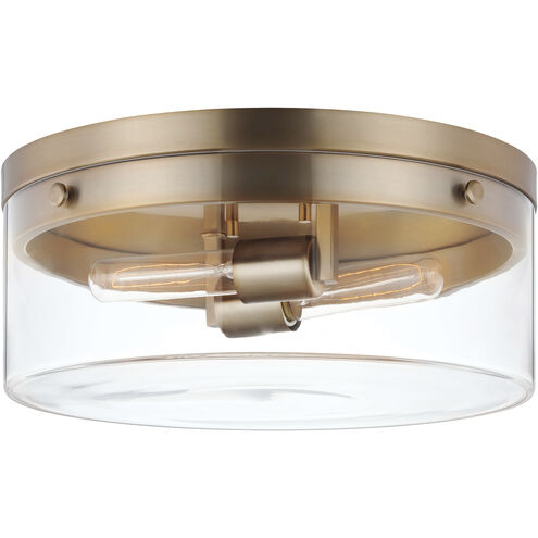 Intersection 2 Light 11 inch Burnished Brass Flush Ceiling Light