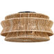 Chapman & Myers Antigua LED 23.25 inch Bronze and Natural Abaca Drum Semi-Flush Mount Ceiling Light, XL