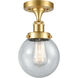 Beacon 1 Light 6 inch Satin Gold Semi-Flush Mount Ceiling Light