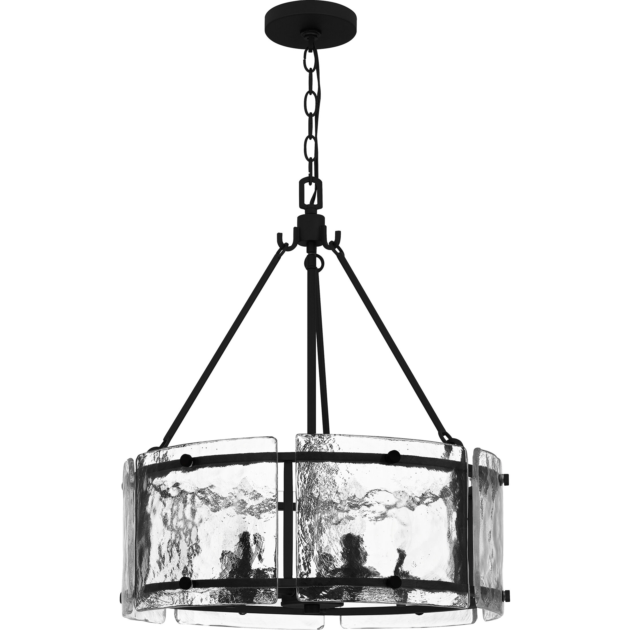 Fortress 5 Light 21 inch Earth Black Pendant Ceiling Light