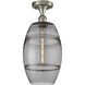 Edison Vaz 1 Light 8 inch Brushed Satin Nickel Semi-Flush Mount Ceiling Light