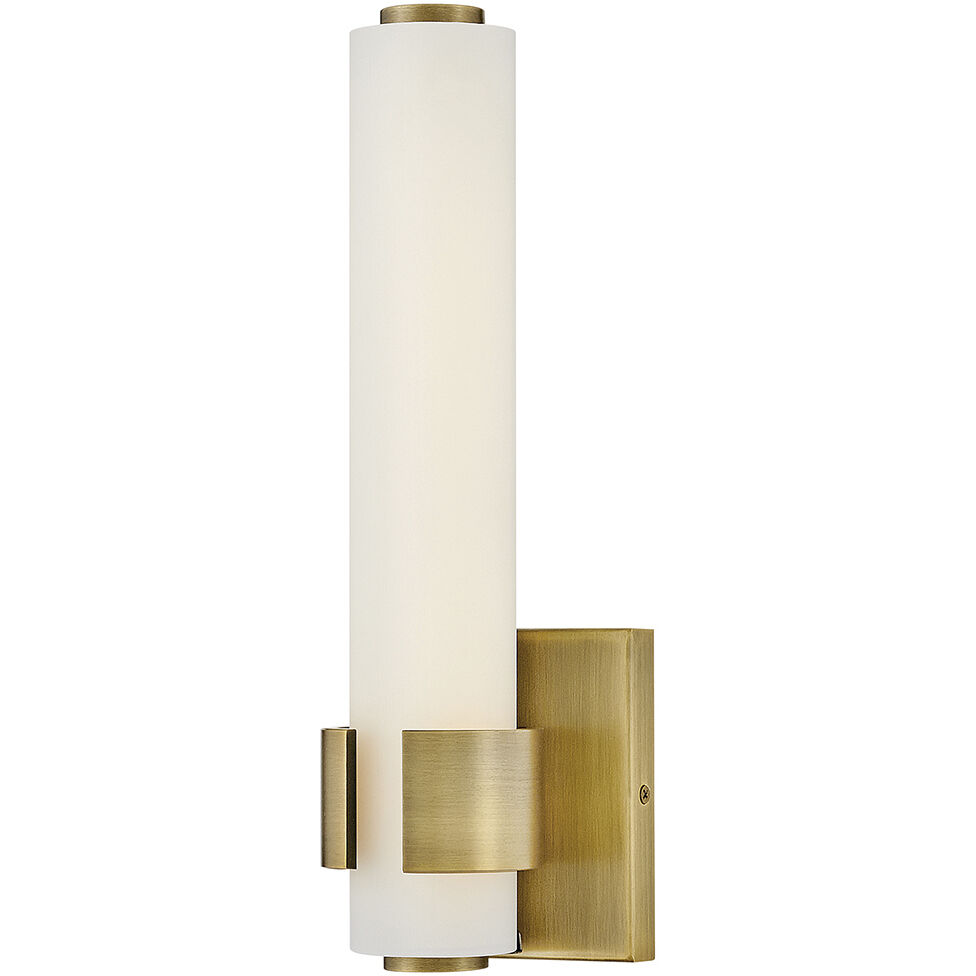 Aiden LED 5 inch Lacquered Brass Bath Light Wall Light, Vertical