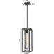 Mansfield 1 Light 7.5 inch Matte Black with Silver Outdoor Pendant in Waterglass