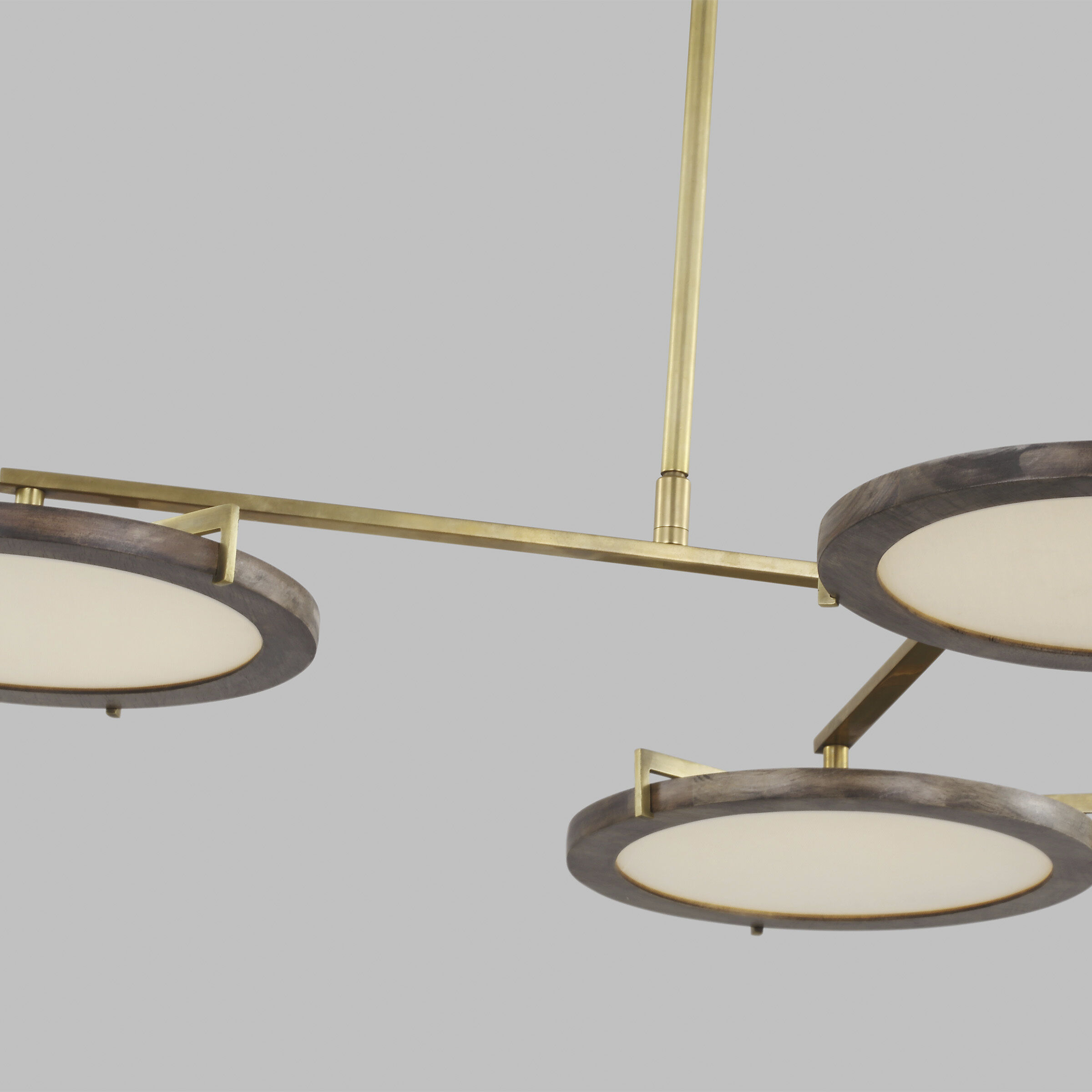 Clodagh Shuffle LED 26.9 inch Natural Brass Chandelier Ceiling Light