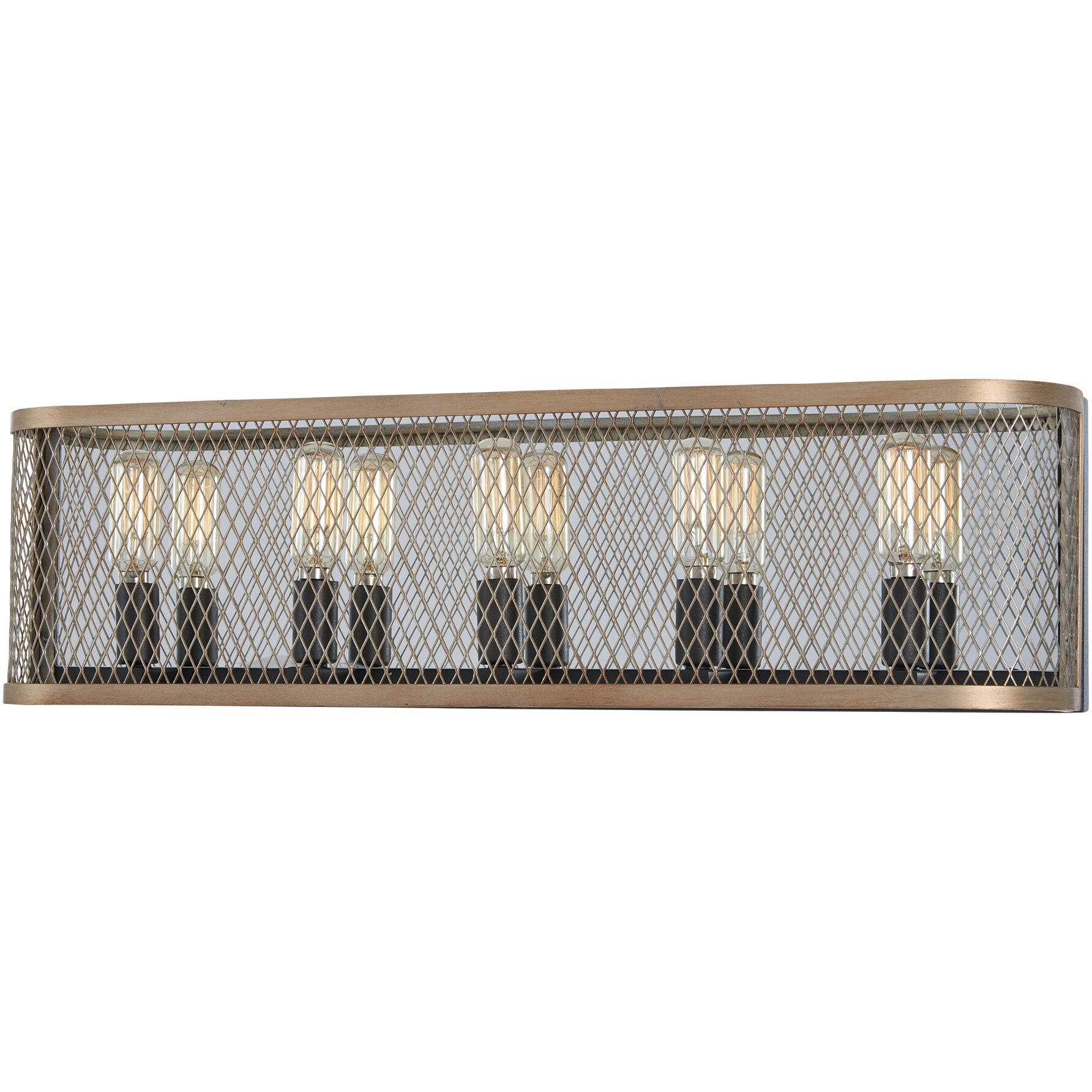 Marsden Commons 5 Light 24 inch Smoked Iron/Aged Gold Bath Light Wall Light