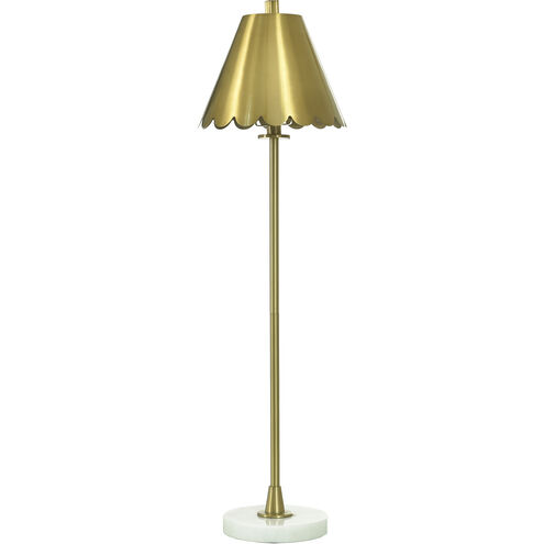 Daphne 36 inch 40 watt White Marble and Polished Brass Table Lamp Portable Light