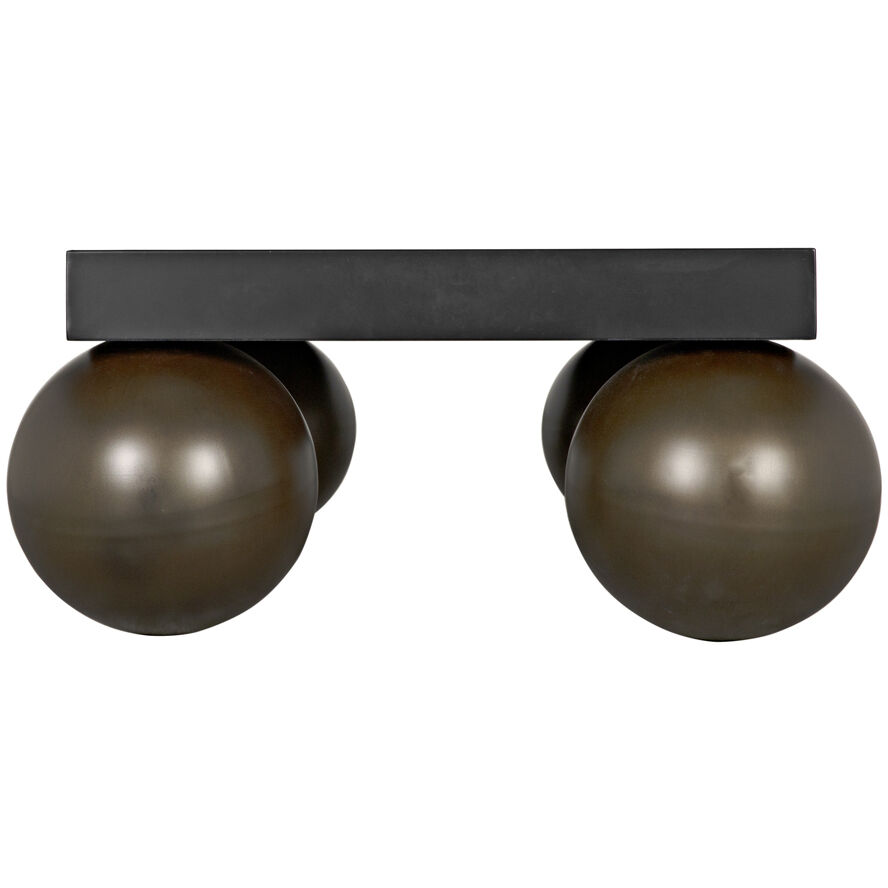 Cosmo 70 X 38.5 inch Matte Black and Aged Brass Coffee Table