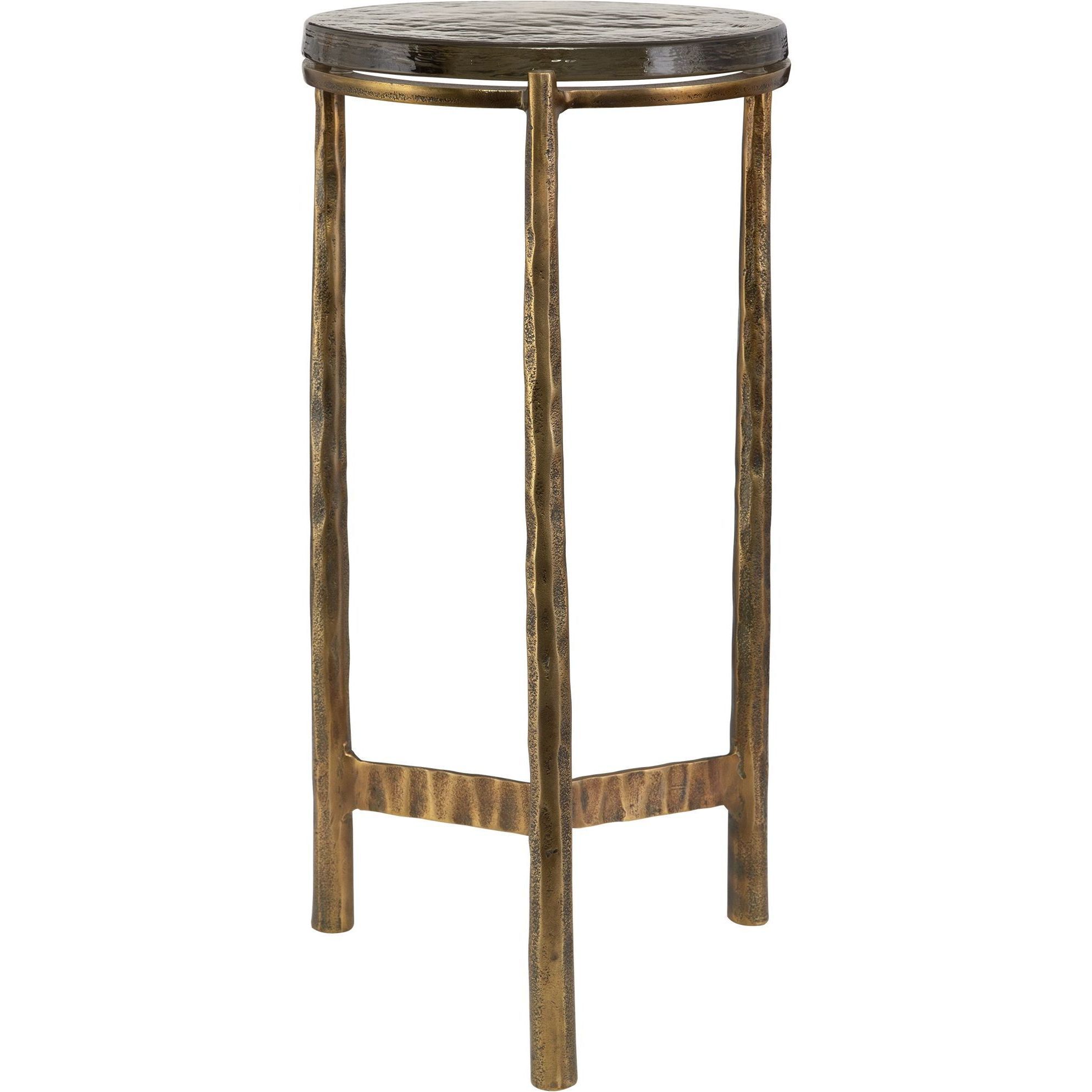 Eternity 23 X 11.5 inch Antique Brass and Art Glass Accent Table
