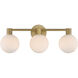 Fenton 3 Light 24 inch Legacy Brass Vanity Light Wall Light