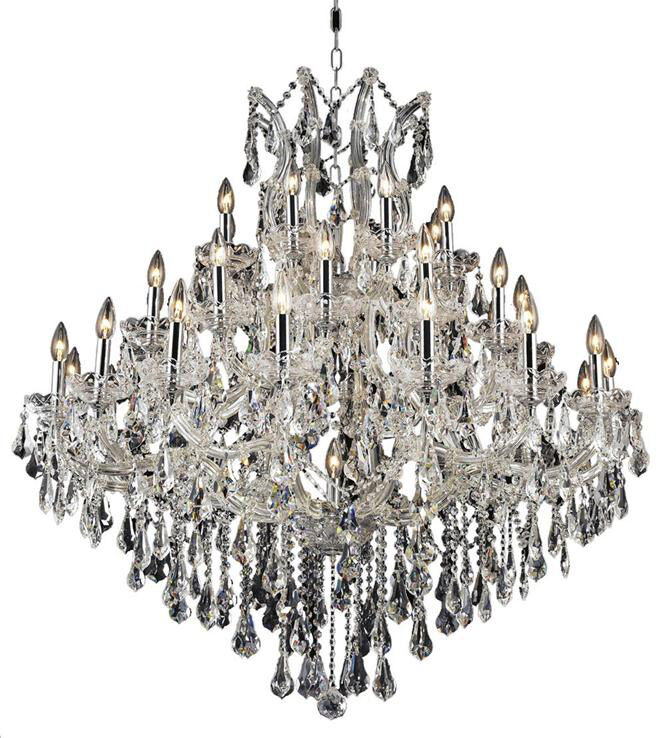 Maria Theresa 37 Light 44 inch Chrome Foyer Ceiling Light in Clear, Royal Cut