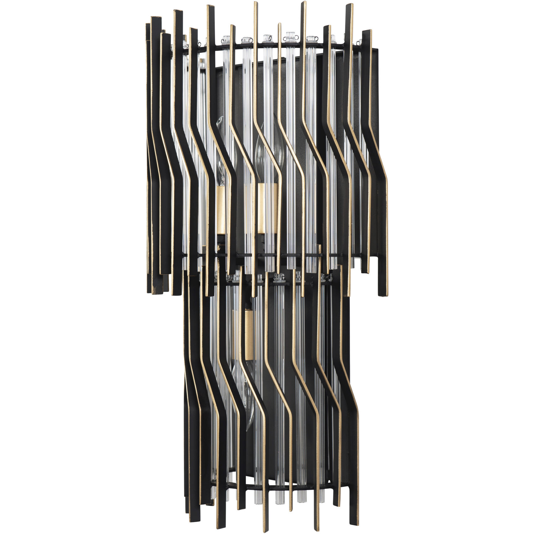Park Row 3 Light 11 inch Matte Black and French Gold Wall Sconce Wall Light