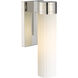 Empire 1 Light 3.13 inch Polished Nickel Sconce Wall Light in Matte White Glass