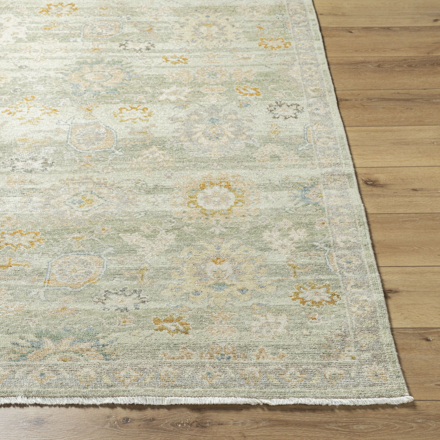 Anelka 120 X 96 inch Ash / Khaki Handmade Rug in 8 x 10