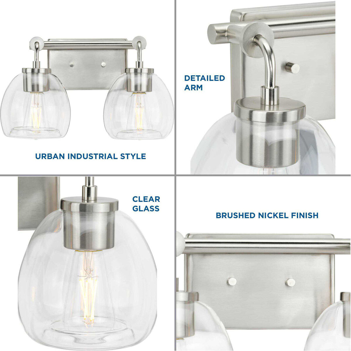 Caisson 2 Light 15 inch Brushed Nickel Bath Vanity Wall Light