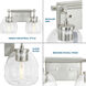 Caisson 2 Light 15 inch Brushed Nickel Bath Vanity Wall Light