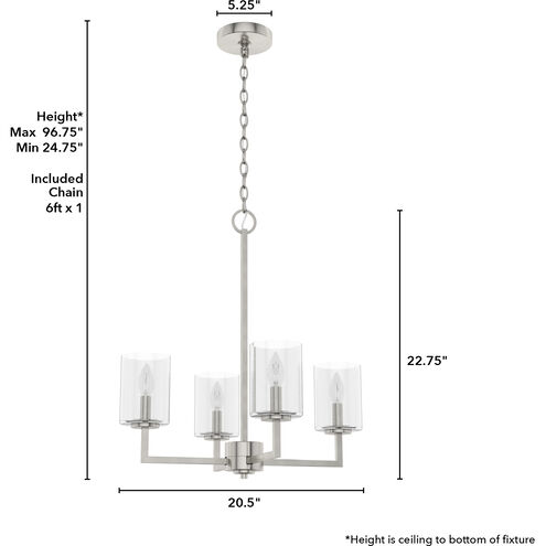Kerrison 4 Light 20.5 inch Brushed Nickel Chandelier Ceiling Light