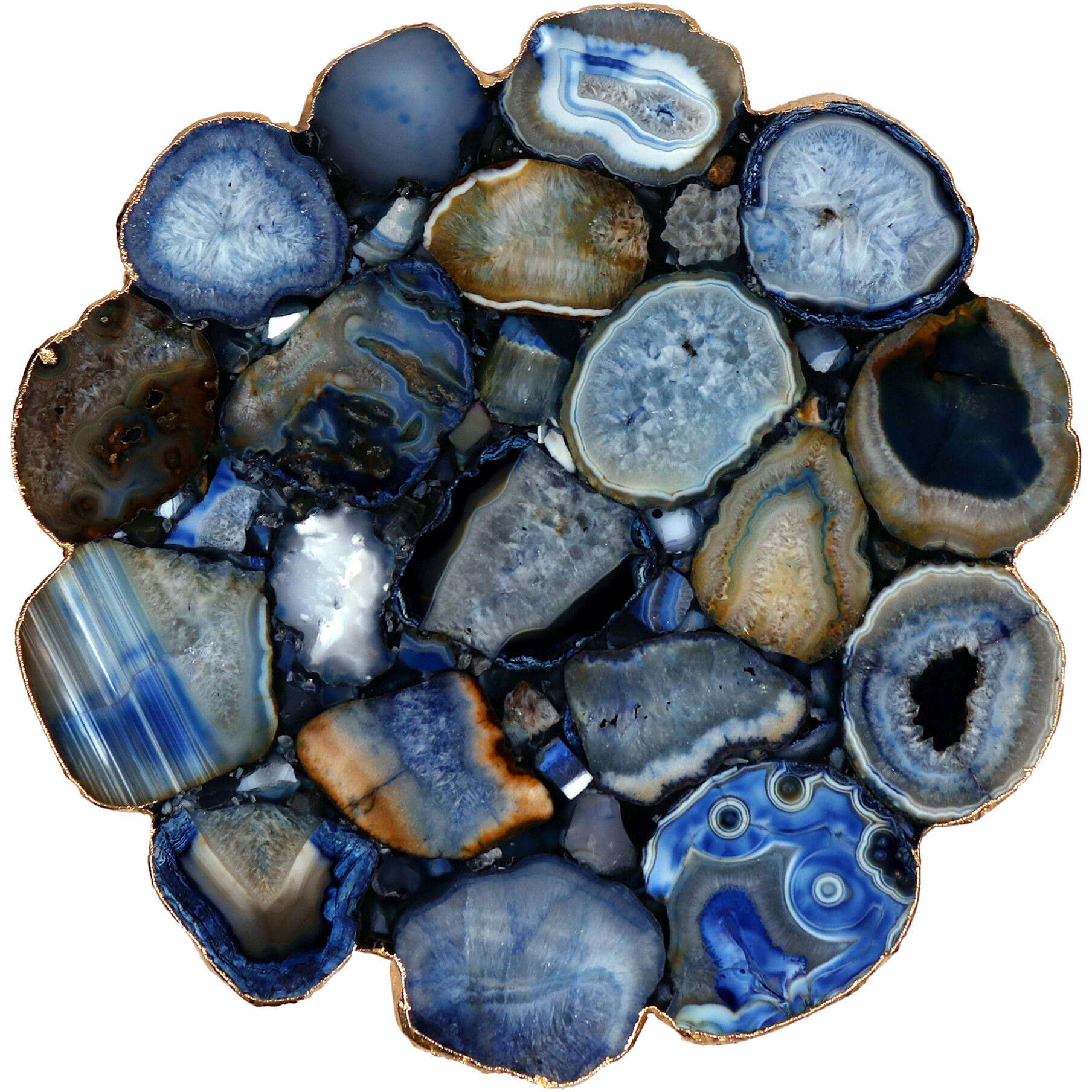 Agate 21 X 12 inch Blue Accent Table