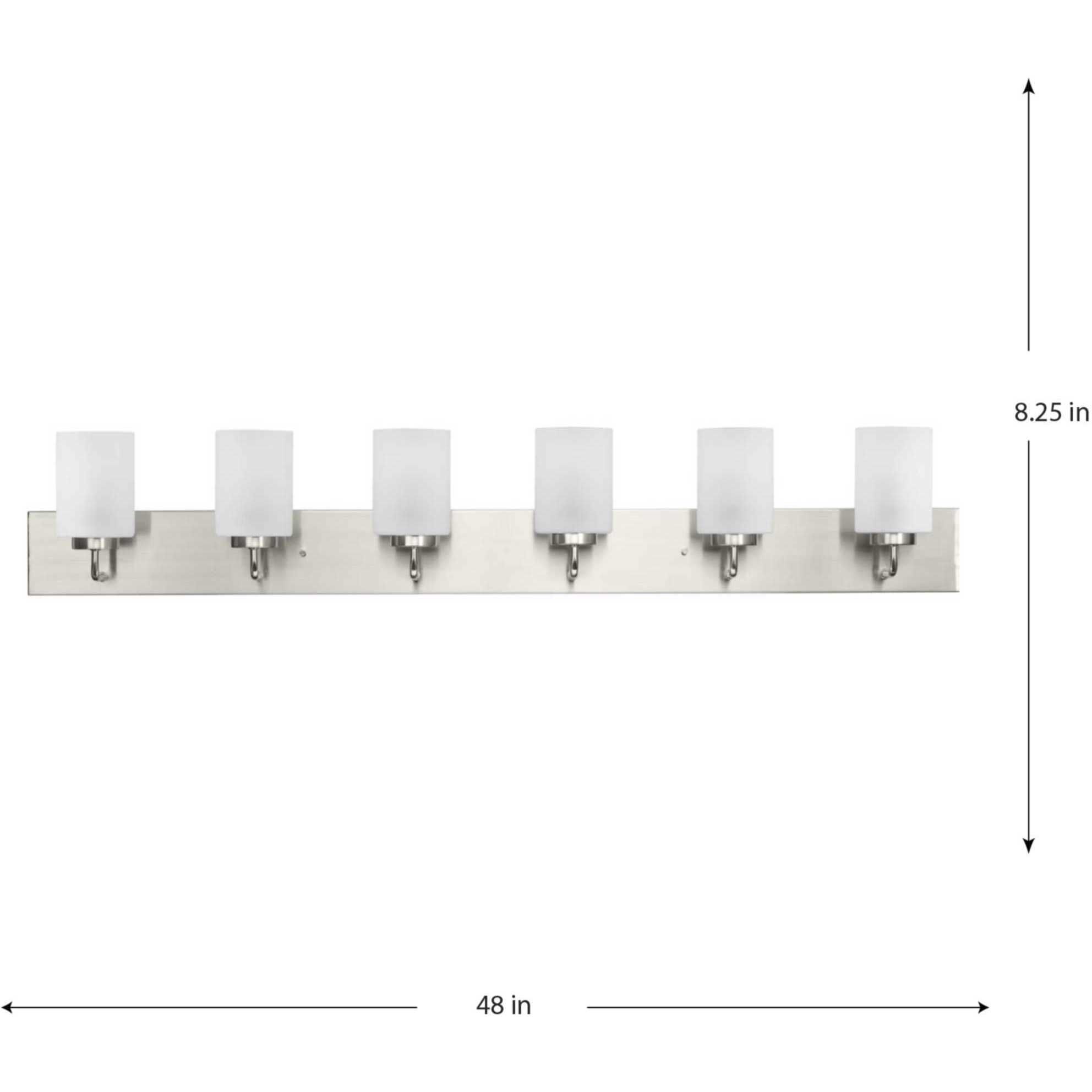 Merry 6 Light 48 inch Brushed Nickel Bath Vanity Light Wall Light