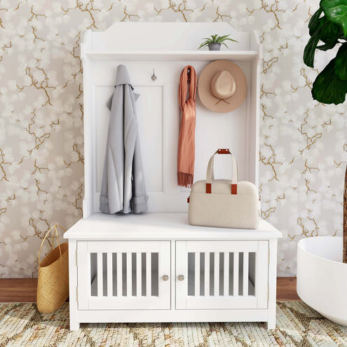 Borya Hall Tree with Storage in White