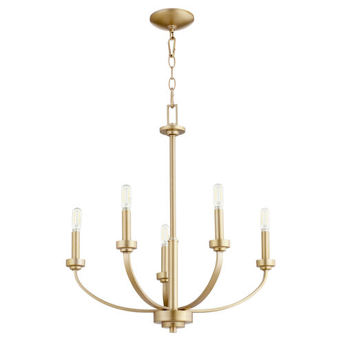 Reyes 5 Light 26 inch Aged Brass Chandelier Ceiling Light