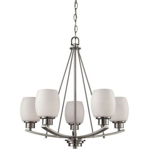 Casual Mission 5 Light 22 inch Brushed Nickel Chandelier Ceiling Light