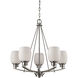 Casual Mission 5 Light 22 inch Brushed Nickel Chandelier Ceiling Light