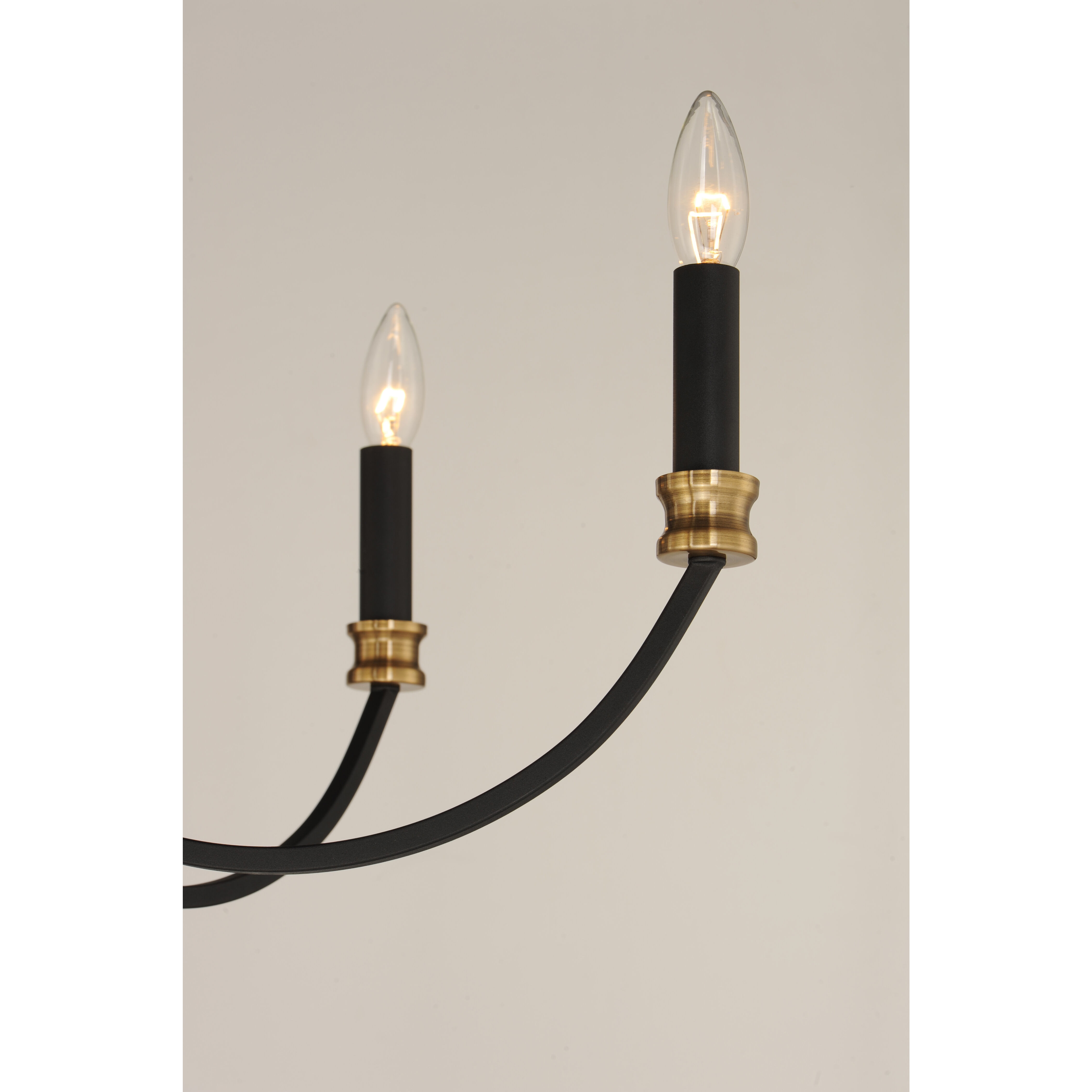 Charlton 5 Light 26 inch Black/Antique Brass Chandelier Ceiling Light