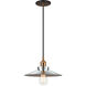 Bulstrode's Workshop 1 Light 11 inch Aged Gold Brass Pendant Ceiling Light in Aged Gold Brass and Chrome