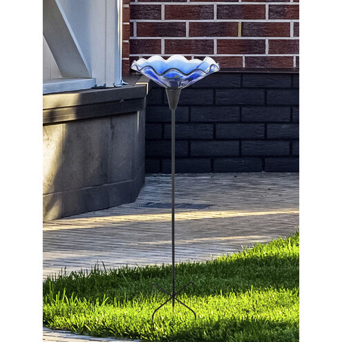 Fiore Blue Art Glass Bird Feeder