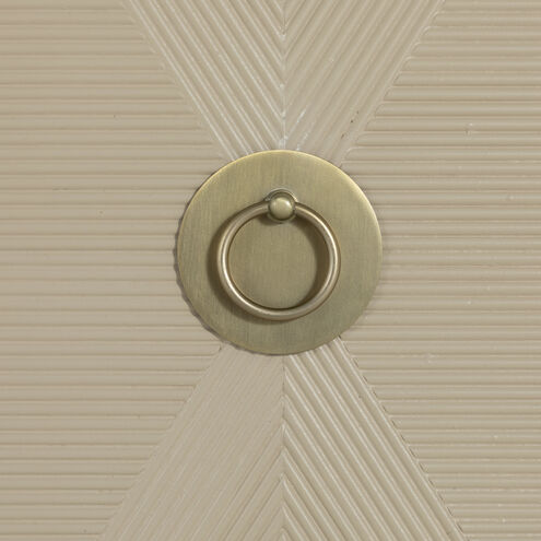 Strella Stainless Champagne / Cerused White Cabinet