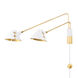 Split 60.00 watt Aged Brass and Soft White Portable Wall Sconce Wall Light