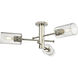 Crown Point 3 Light 29.38 inch Polished Nickel Flush Mount Ceiling Light in Seedy Glass