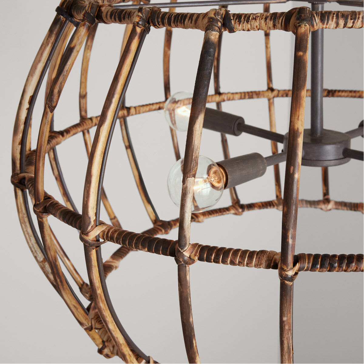 Sanibel 4 Light 24 inch Blazed Rattan and Nordic Grey Pendant Ceiling Light