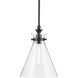 Laria 1 Light Black Pendant Ceiling Light in Clear
