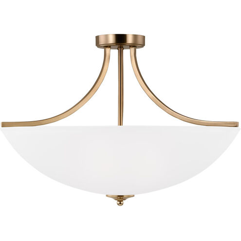 Geary 4 Light 25 inch Satin Brass Semi-Flush Convertible Pendant Ceiling Light