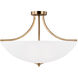 Geary 4 Light 25 inch Satin Brass Semi-Flush Convertible Pendant Ceiling Light