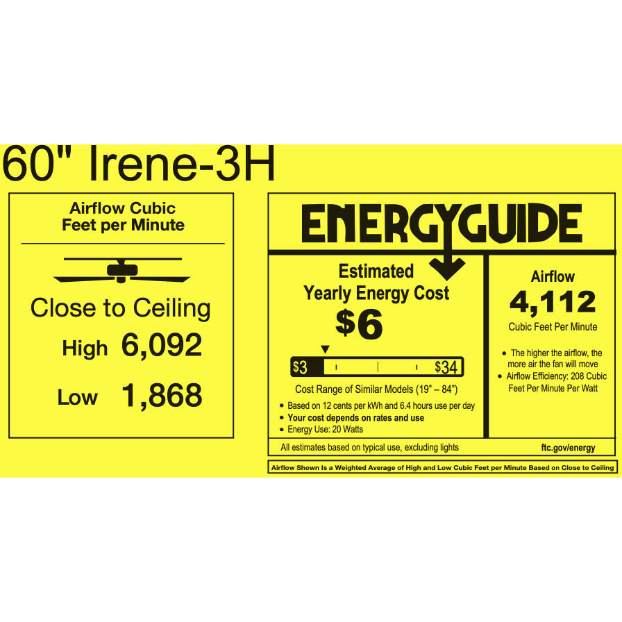 Atlas Irene-3H 60 inch Brushed Nickel with Walnut Tone Blades Flush Mount Paddle Fan, Flush Mounted