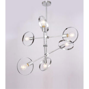 Canada 6 Light 25 inch Chrome Chandelier Ceiling Light