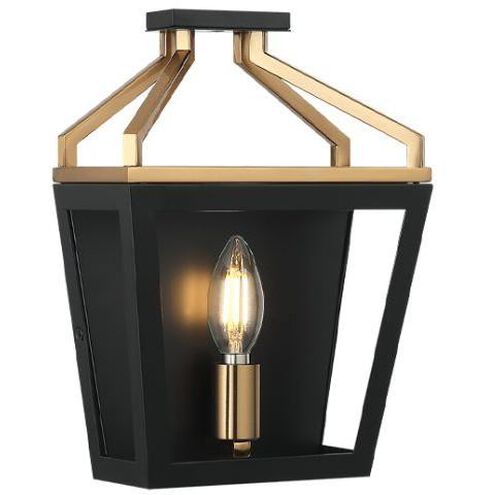 Mavonshire Wall Sconce Wall Light in Black and Aged Gold Brass