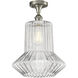 Edison Springwater 1 Light 12 inch Brushed Satin Nickel Flush Mount Ceiling Light