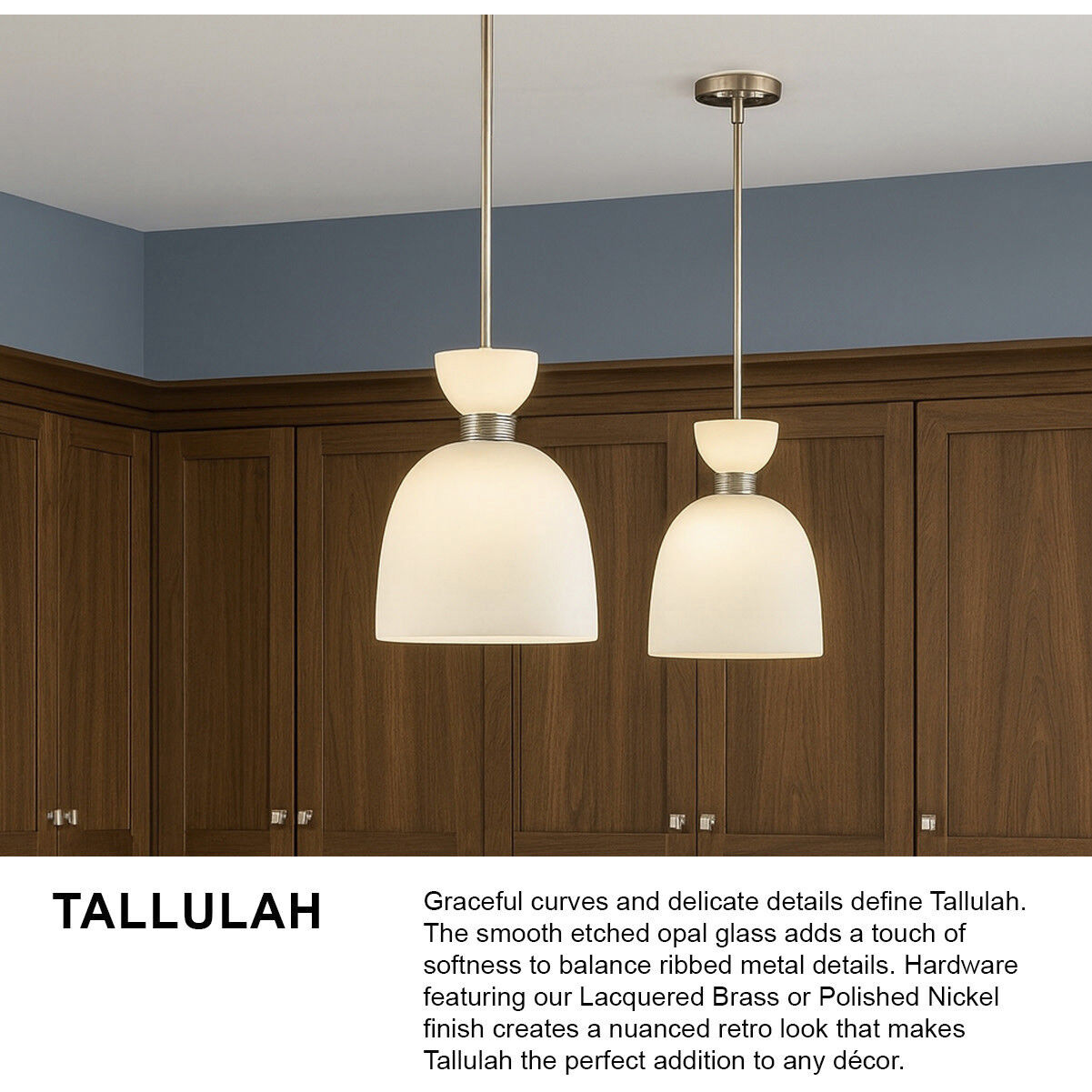Lisa McDennon Tallulah 3 Light 14 inch Polished Nickel Pendant Ceiling Light