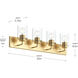 Merry 4 Light 30 inch Brushed Gold Bath Vanity Wall Light