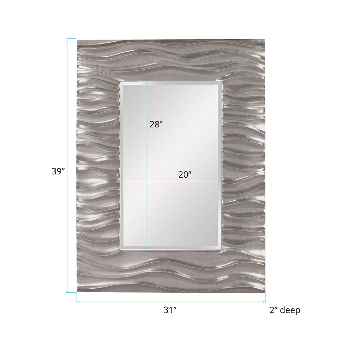 Zenith 39 X 31 inch Glossy Nickel Wall Mirror