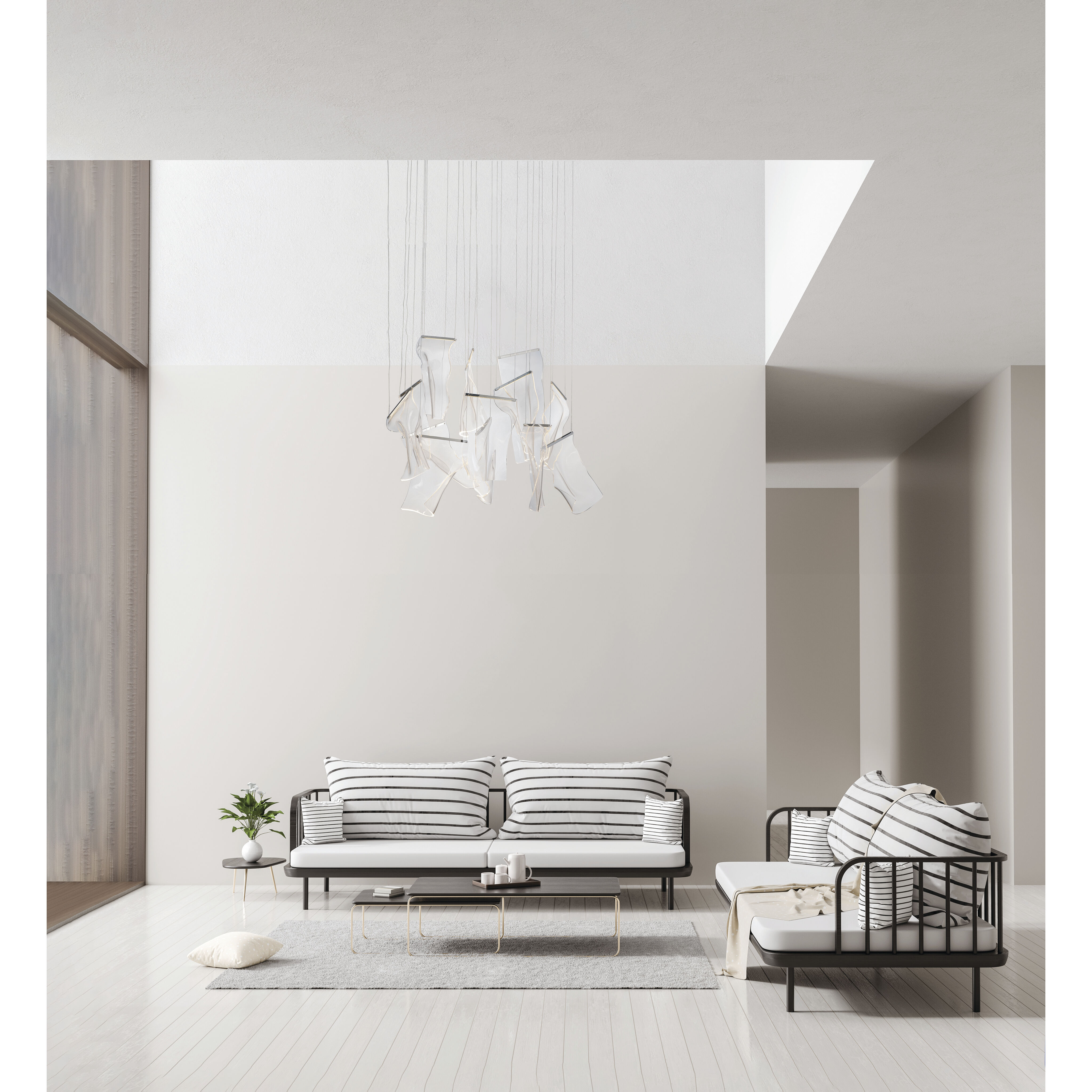 Rinkle LED 23.5 inch Polished Chrome Multi-Light Pendant Ceiling Light