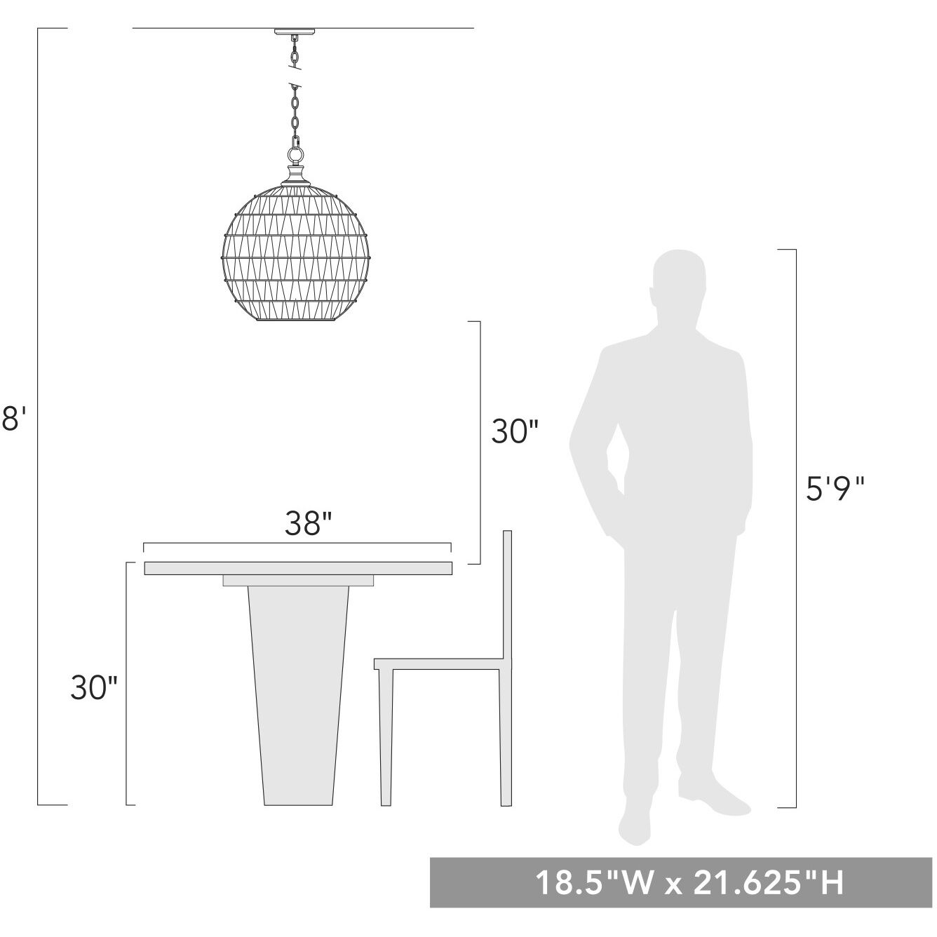 Florence Pendant Ceiling Light in Matte Black