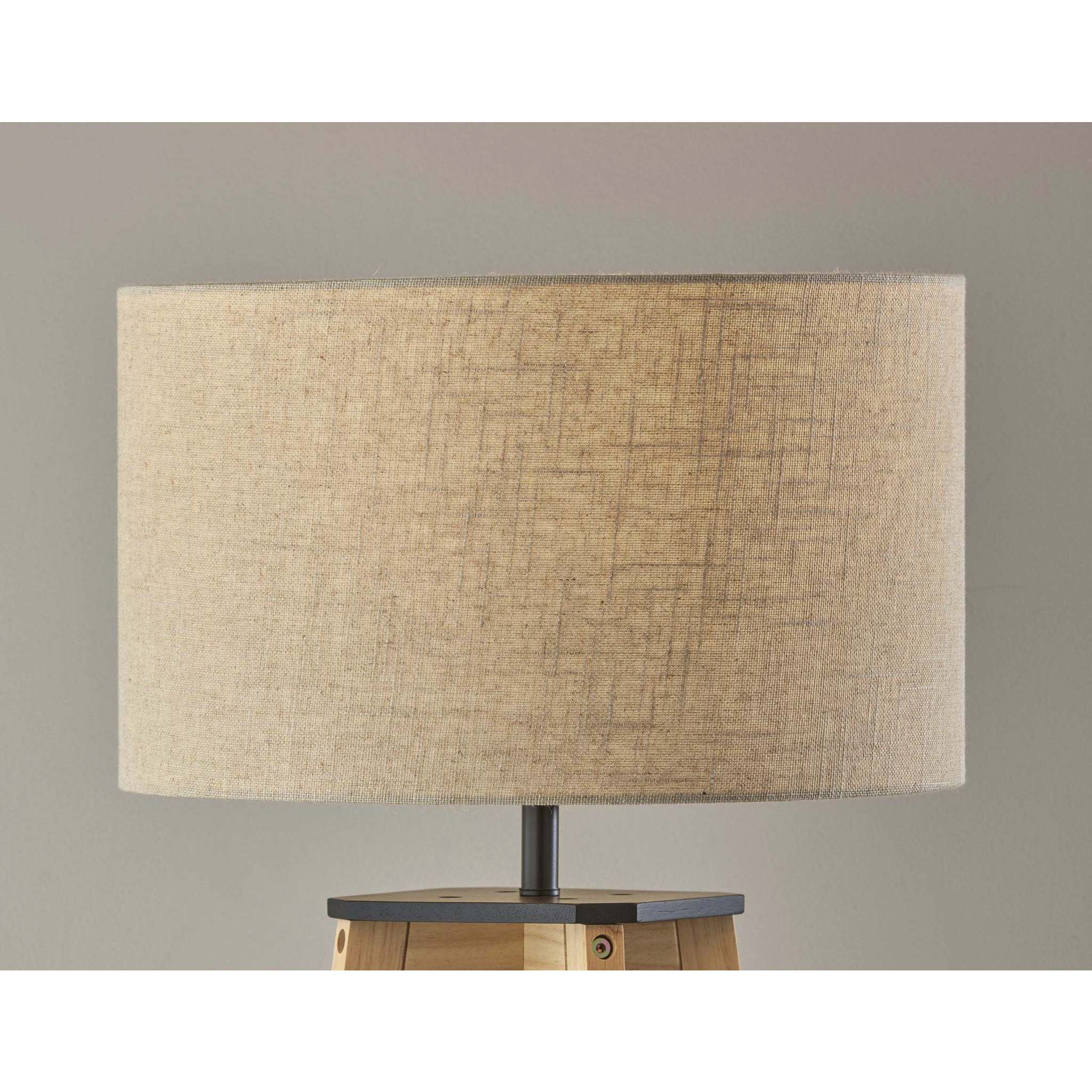 Kirby 59.75 inch 150.00 watt Natural Wood Shelf Floor Lamp Portable Light