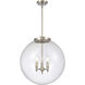 Franklin Restoration Beacon 3 Light 18 inch Brushed Brass Pendant Ceiling Light in Clear Glass