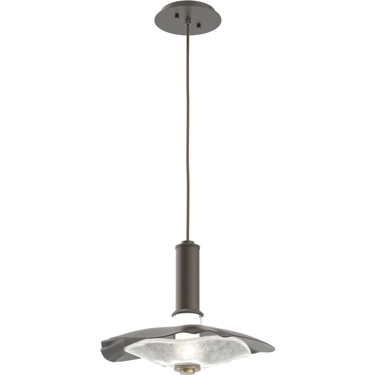 Cumulus LED 10 inch Beige Silver with Clear Granite Glass Pendant Ceiling Light, Medium
